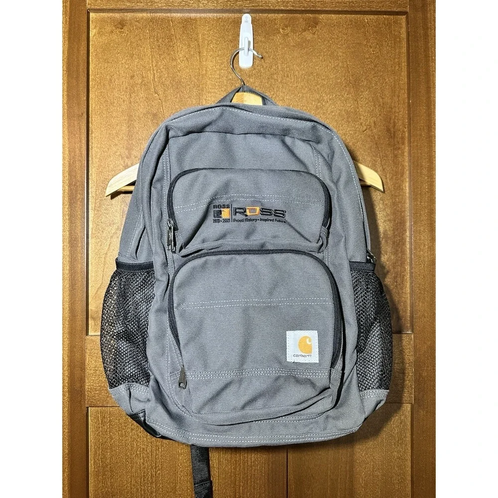 Carhartt 27L Gray Backpack Embroidered Logo Laptop School Travel Work Bag